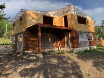 Balcony timber frame structure installed